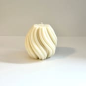 "Large White Swirl Candle" - Candles and Holders in white by Over By The Moon