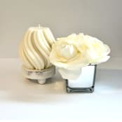 "Large White Swirl Candle" - Candles and Holders in white by Over By The Moon