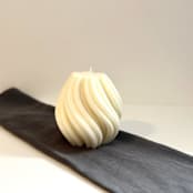 "Large White Swirl Candle" - Candles and Holders in white by Over By The Moon