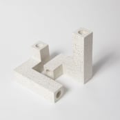 "Candlestick Holder Set: White Terrazzo" - Candles and Holders in white by Pretti.Cool