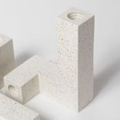 "Candlestick Holder Set: White Terrazzo" - Candles and Holders in white by Pretti.Cool