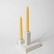 "Candlestick Holder Set: White Terrazzo" - Candles and Holders in white by Pretti.Cool