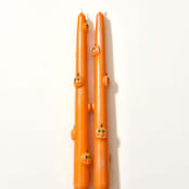 "Orange Pumpkin Taper Set" - Candles and Holders in orange by Over By The Moon