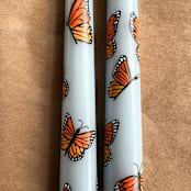 "Set of 2 Monarch Butterfly Taper Candles" - Candles and Holders in blue by Emily de Moraes
