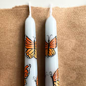 "Set of 2 Monarch Butterfly Taper Candles" - Candles and Holders in blue by Emily de Moraes
