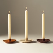"Round Taper Holder - Blonde Cedar - Set of 2" - Candles and Holders in beige by Powered By People