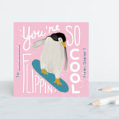"flippin' cool" - Personal Stationery in bubblegum by Deborah Chou - Front