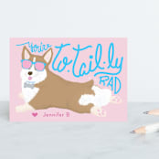 "to-tail-ly rad" - Personal Stationery in bubblegum by Deborah Chou - Front