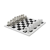 "Noodle Chess & Checkers Set Black & White" - Decorative Object in multicolor by Tina Frey
