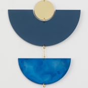 "Frond Wall Hanging — Blue Patina / Brass" - Decorative Object in brass by Corie Humble