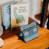 "Cobalt Terrazzo Retro Card Holder" - Decorative Object in blue by Pretti.Cool
