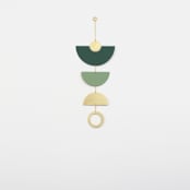 "Frond Wall Hanging — Green / Brass" - Decorative Object in brass by Corie Humble