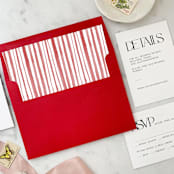 "A7 Envelope Liners Holiday Red Stripes (set of 10) Square" - Envelope Liners in red by Design by Laney