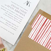 "A7 Envelope Liners Holiday Red Stripes (set of 10) Square" - Envelope Liners in red by Design by Laney