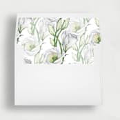 "Springtime White Floral Liner | Set of 25 Square Envelope Liners" - Envelope Liners in multicolor by Nikki Turner