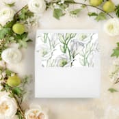 "Springtime White Floral Liner | Set of 25 Square Envelope Liners" - Envelope Liners in multicolor by Nikki Turner
