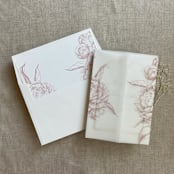 "Old rose grand peony floral envelope liner for A7 square flap envelope | pack of 10" - Envelope Liners in pink by Ivory Invitations