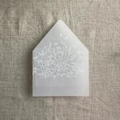 "White Adorable wild floral vellum envelope liner for A7 euro flap envelope | pack of 10" - Envelope Liners in white by Ivory Invitations