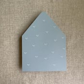 "Steel blue baby ribbon bows envelope liner for A7 euro flap envelope | pack of 10" - Envelope Liners in blue by Ivory Invitations