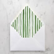 "A7 Envelope Liners Holiday Green Stripes (set of 10)" - Envelope Liners in green by Design by Laney