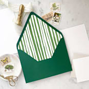 "A7 Envelope Liners Holiday Green Stripes (set of 10)" - Envelope Liners in green by Design by Laney