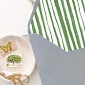 "A7 Envelope Liners Holiday Green Stripes (set of 10)" - Envelope Liners in green by Design by Laney