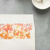 "Fall Foliage Watercolor Square Envelope Liner | Set of 10 | For 5x7” invitations" - Envelope Liners in orange by Cotton and Bow