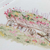 "A7 Watercolor Envelope Liners // Flower Cart (Set of 25)" - Envelope Liners in multicolorassorted-colors by Clover and Lamb