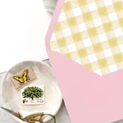"A7 Envelope Liners Holiday Gingham Gold (set of 10)" - Envelope Liners in gold by Design by Laney