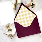 "A7 Envelope Liners Holiday Gingham Gold (set of 10)" - Envelope Liners in gold by Design by Laney