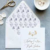 "Navy Floral Toile Envelope Liner | Set of 10 | For 5x7” invitations" - Envelope Liners in blue by Cotton and Bow