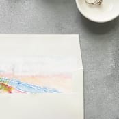 "Beach Watercolor Square Envelope Liner | Set of 10 | For 5x7” invitations " - Envelope Liners in multicolor by Cotton and Bow