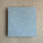 "Steel blue baby ribbon bows envelope liner for A7 square flap envelope | pack of 10" - Envelope Liners in blue by Ivory Invitations