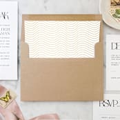 "A7 Envelope Liners Gold Waves Square Flap (set of 10)" - Envelope Liners in gold by Design by Laney