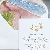 "Watercolor Beach Envelope Liner | Set of 10 | For 5x7” invitations" - Envelope Liners in multicolor by Cotton and Bow