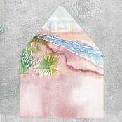 "Watercolor Beach Envelope Liner | Set of 10 | For 5x7” invitations" - Envelope Liners in multicolor by Cotton and Bow