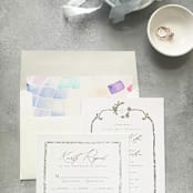 "Disco Ball Watercolor Square Envelope Liner | Set of 10 | For 5x7” invitations " - Envelope Liners in multicolor by Cotton and Bow