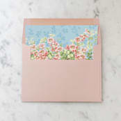 "A7 Envelope Liners Blue and Pink Florals Square Flap (set of 10)" - Envelope Liners in pink by Design by Laney