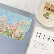 "A7 Envelope Liners Blue and Pink Florals Square Flap (set of 10)" - Envelope Liners in pink by Design by Laney
