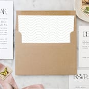 "A7 Envelope Liners Green Waves Square Flap (set of 10)" - Envelope Liners in green by Design by Laney