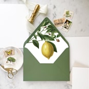 "A7 Envelope Liners Lemon Tree (set of 10)" - Envelope Liners in yellow by Design by Laney