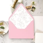 "A7 Envelope Liners Pink Rose Line Art (set of 10)" - Envelope Liners in pink by Design by Laney