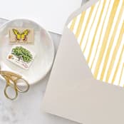 "A7 Envelope Liners Holiday Gold Stripes (set of 10)" - Envelope Liners in gold by Design by Laney