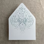 "Steel blue English botanical garden floral printed liner for A7 euro flap envelope | pack of 10" - Envelope Liners in blue by Ivory Invitations