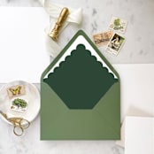 "A7 Envelope Liners Holiday Scalloped Green (set of 10)" - Envelope Liners in green by Design by Laney