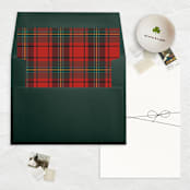 "A7 Envelope Liners Square Flap // Holiday Plaid 1 (Set of 25)" - Envelope Liners in red by Clover and Lamb