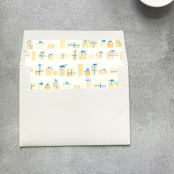 "Blue Present Square Envelope Liner | Set of 10" - Envelope Liners in blue by Cotton and Bow