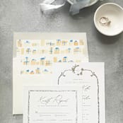 "Blue Present Square Envelope Liner | Set of 10" - Envelope Liners in blue by Cotton and Bow