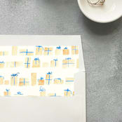 "Blue Present Square Envelope Liner | Set of 10" - Envelope Liners in blue by Cotton and Bow