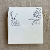"Navy grand peony floral envelope liner for A7 square flap envelope | pack of 10" - Envelope Liners in blue by Ivory Invitations